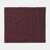 Elegant Burgundy Tartan フリースブランケット (正面(横))