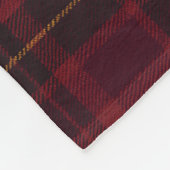 Elegant Burgundy Tartan フリースブランケット (角)