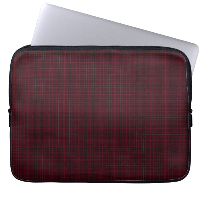 Elegant Burgundy Tartan ラップトップスリーブ (正面)