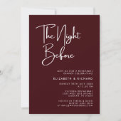 Elegant Burgundy The Night Before Rehearsal Dinner 招待状 (正面)