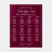 Elegant Burgundy Velvet Wedding Seating Chart  アクリルサイン (正面)