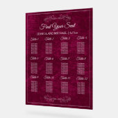 Elegant Burgundy Velvet Wedding Seating Chart  アクリルサイン (傾斜)
