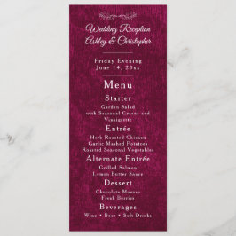 Elegant Burgundy Velvet White Wedding Reception  メニュー