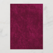 Elegant Burgundy Velvet White Welcome Dinner メニュー (裏面)