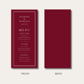 Elegant Burgundy Wedding メニュー