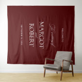 Elegant Burgundy Wedding Backdrops Banner タペストリー (インサイチュ(横))