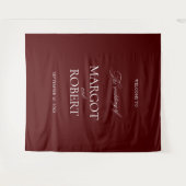 Elegant Burgundy Wedding Backdrops Banner タペストリー (正面(横))