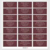 Elegant Burgundy Wedding Guest Address Labels  シール (シート)