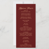 Elegant Burgundy Wedding Program (裏面)