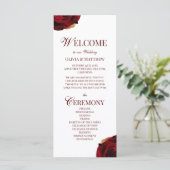 Elegant Burgundy Wedding Program (スタンド正面)