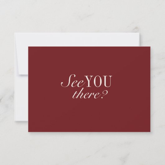 Elegant Burgundy Wedding QR Code RSVP Card (裏面)