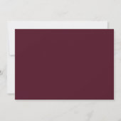 Elegant Burgundy Wedding Thank You Card Minimalist サンキューカード (裏面)