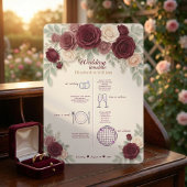 Elegant Burgundy Wedding Timeline Program プログラム