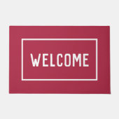 Elegant Burgundy Welcome ドアマット (正面)