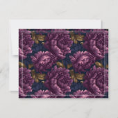 Elegant Burgundy Wine Berry Velvet Wedding RSVP (裏面)