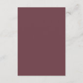 Elegant Burgundy Wine Minimalist Wedding エンクロージャーカード (裏面)