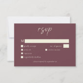 Elegant Burgundy Wine Minimalist Wedding 出欠カード (正面)