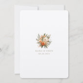 Elegant Burnt Orange Floral Elopement Reception 招待状 (裏面)