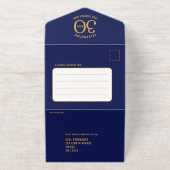 Elegant Business 30th Anniversary blue tear-off オールインワン招待状 (外側)