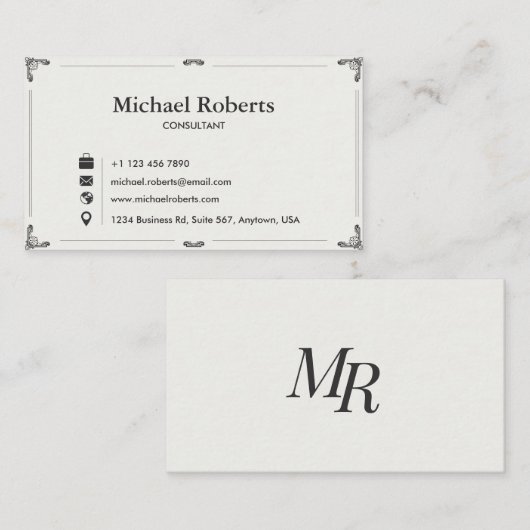 Elegant Business Card 名刺 (正面/裏面)