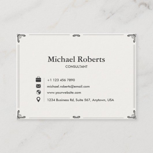 Elegant Business Card | Modern Design 3.5" × 2.5" 名刺 (正面)