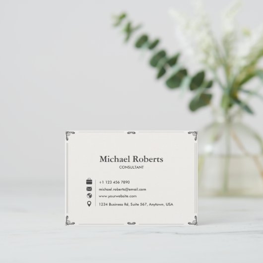 Elegant Business Card | Modern Design 3.5" × 2.5" 名刺 (スタンド正面)