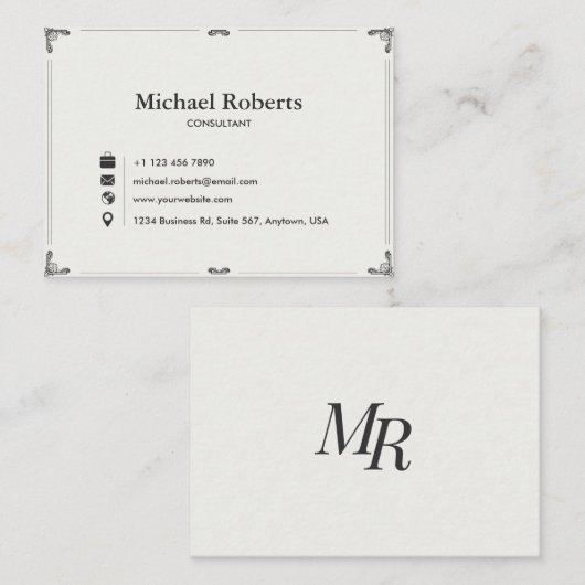 Elegant Business Card | Modern Design 3.5" × 2.5" 名刺 (正面/裏面)