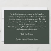 Elegant Business Corporate Christmas Holiday Card カード (裏面)