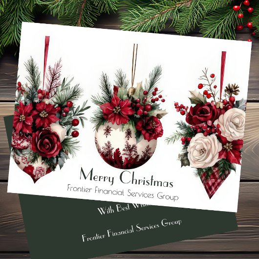 Elegant Business Corporate Christmas Holiday Card カード