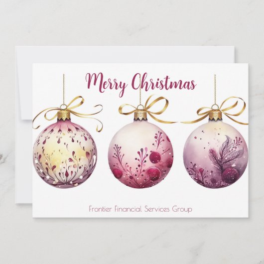 Elegant Business Corporate Christmas Holiday Card シーズンカード (正面)