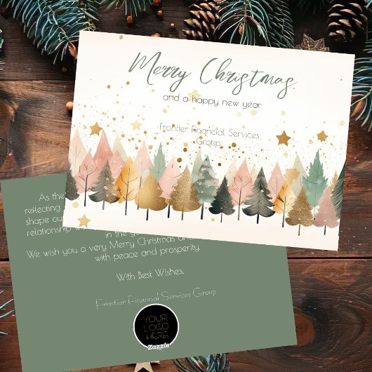 Elegant Business Corporate Christmas Holiday Card シーズンカード