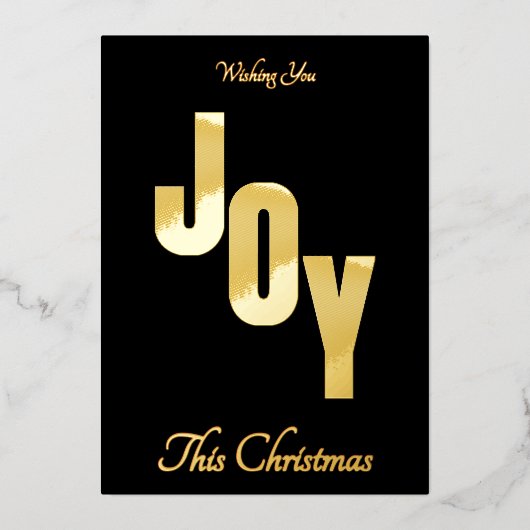 Elegant Business Gold Foil Black JOY Christmas 箔シーズンカード (正面)
