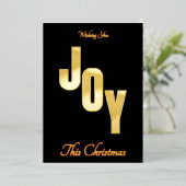 Elegant Business Gold Foil Black JOY Christmas 箔シーズンカード (立ち正面)