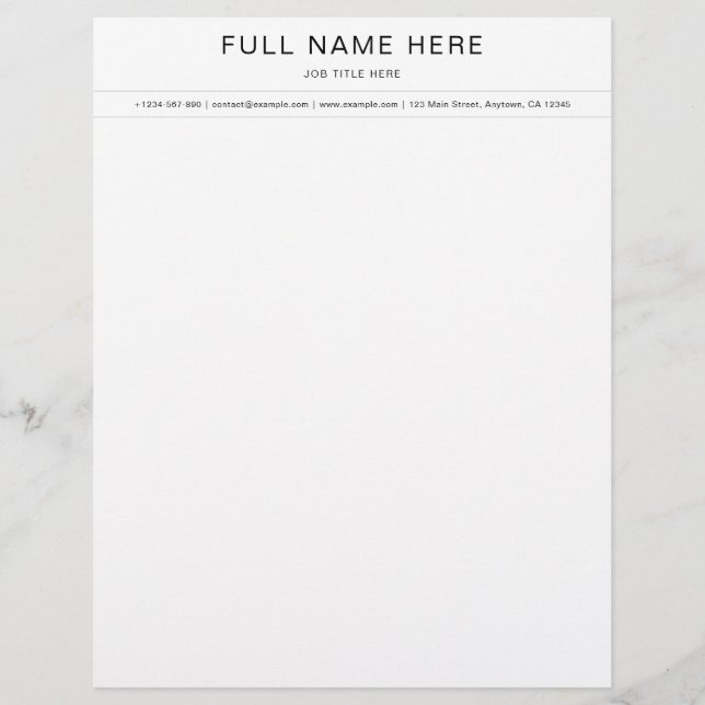 Elegant Business Letterhead with Contact Informati レターヘッド (正面)