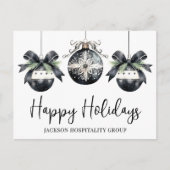 Elegant Business Logo Christmas シーズンポストカード (正面)