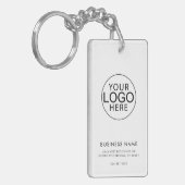 Elegant Business Logo Corporate QR Code Custom キーホルダー (正面左)