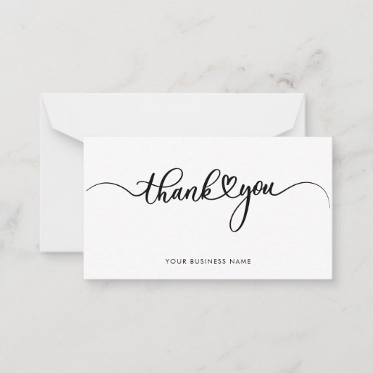 Elegant Business Logo Script Thank You ノートカード (正面)