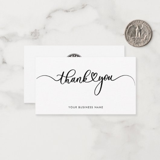 Elegant Business Logo Script Thank You ノートカード (正面/裏面インサイチュ)