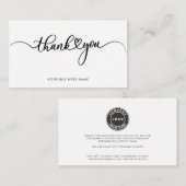 Elegant Business Logo Script Thank You ノートカード (正面/裏面)