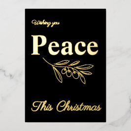 Elegant Business Peace This Christmas Gold 箔シーズンカード