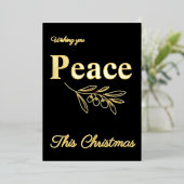 Elegant Business Peace This Christmas Gold 箔シーズンカード (立ち正面)