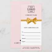 Elegant Business Personalized Gift Certificate (正面/裏面)