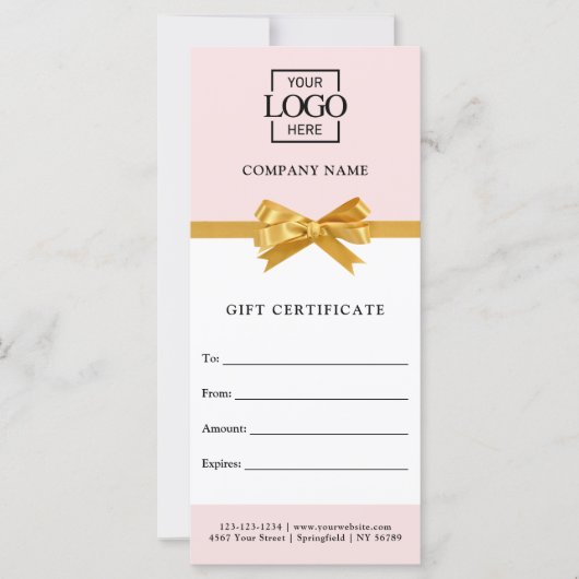 Elegant Business Personalized Gift Certificate (正面)