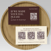 Elegant Business Review Request with QR Codes Boho 名刺