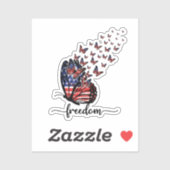 Elegant Butterflies | American Flag | Freedom シール (シート)