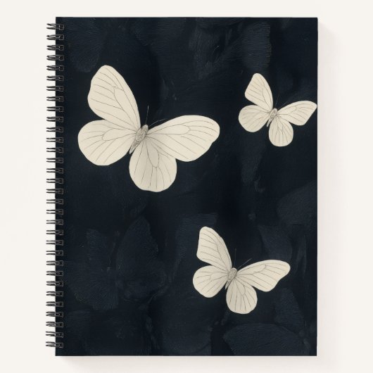Elegant Butterflies Woven Spiral Notebook ノートブック (正面)