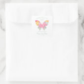 Elegant Butterfly Baby Christening Sanitizer Hand スクエアシール (バッグ)