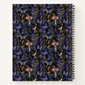 Elegant Butterfly Botanical Night Pattern ノートブック (裏面)