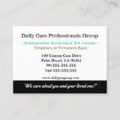 Elegant Butterfly Caregiver Trusting Professional  名刺 (裏面)