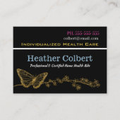 Elegant Butterfly Caregiver Trusting Professional  名刺 (正面)